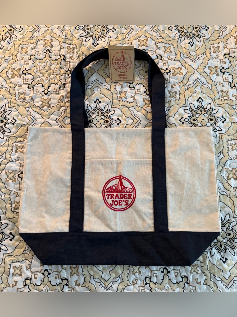 Large Brand New Original Classic Collectible Trader Joe's Tote Bag Logo Limited